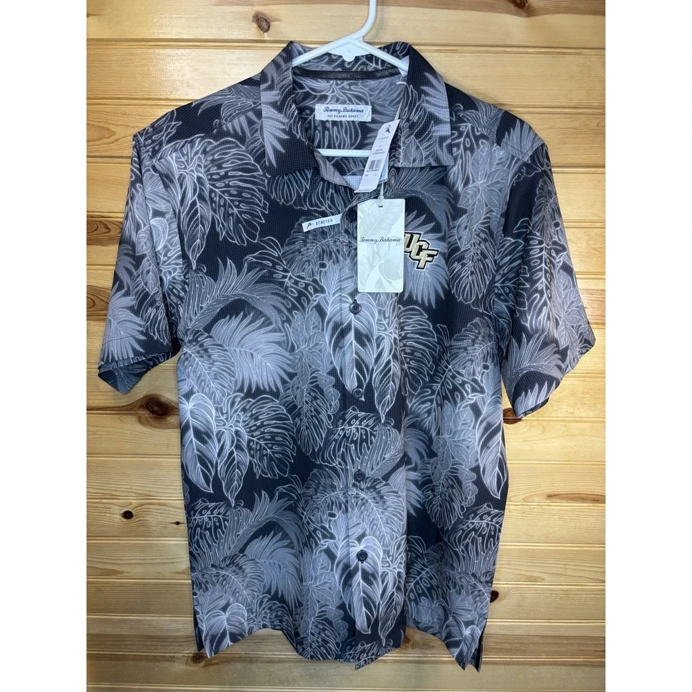 Tommy Bahama UCF Knights Men's Small Button Down Shirt Floral Black NWT‎ $148